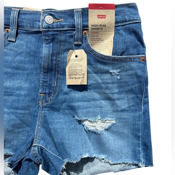 Levi's Women's Blue Denim Shorts - Picture 2 of 5